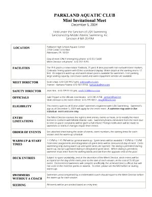 Fillable Online Maswim Mini Meet Announcement Doc Maswim Fax