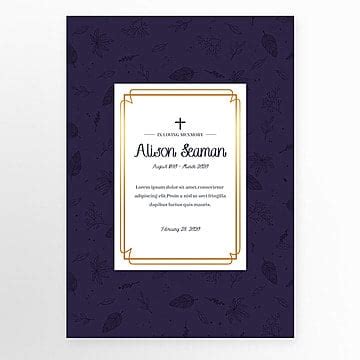 Dark Background Plant Funeral Invitation Card Template Download on Pngtree