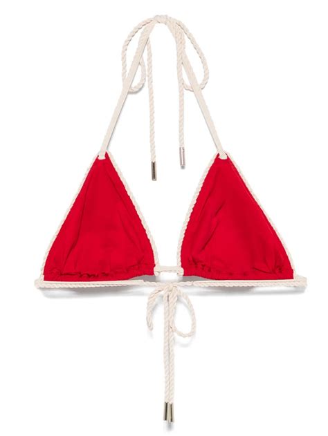 La Perla Monogram Triangle Bikini Top Red FARFETCH