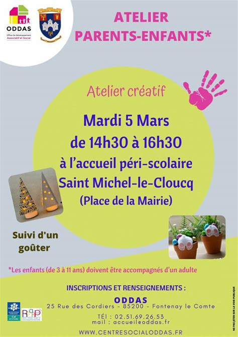 Atelier Parents Enfants Saint Michel Le Cloucq 5 Mars Commune De