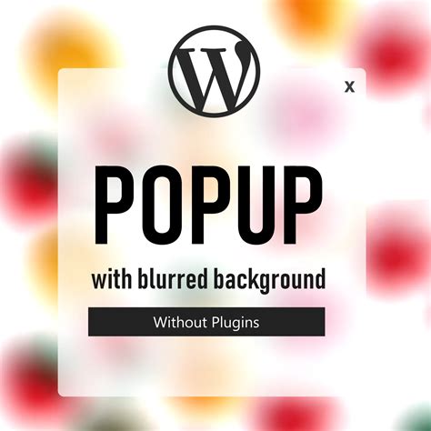 Wordpress Modal Popup Without Plugins