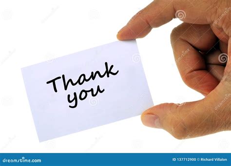 Thank You Written On A White Card Close Up Stock Illustration ...