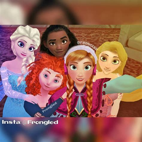 Hi Guys ♥elsa Anna Rapunzel Merida Moana Together I Love It Its My