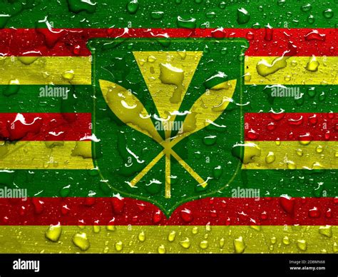 flag of Native Hawaiians with rain drops Stock Photo - Alamy