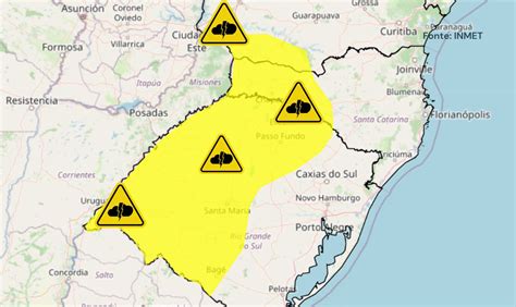 Alerta Amarelo Para Temporais Chuva Intensa Raios E Ventania Em