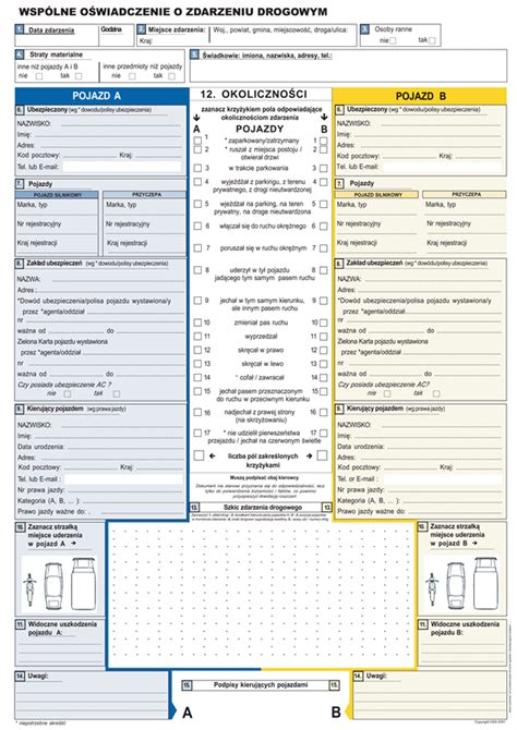 Wspólne oświadczenie o zdarzeniu drogowym pobierz