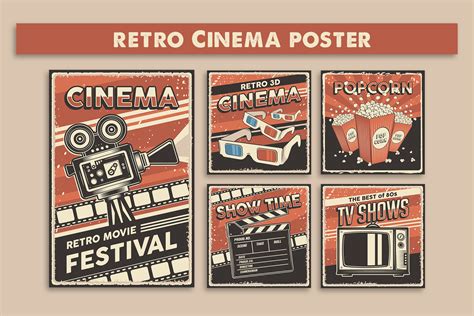 Retro Cinema Movie TV Show Poster Graphic by utixgrapixCreative Fabrica