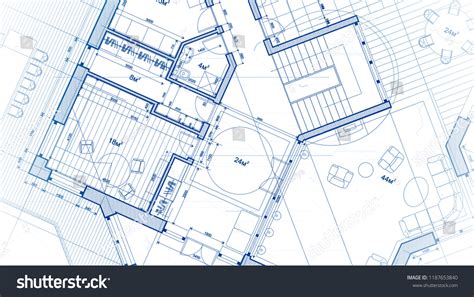 Architecture Design Blueprint Plan Illustration Plan Stock Illustration ...