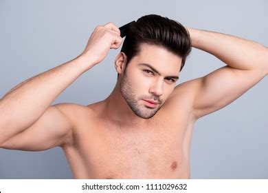 Portrait Attractive Muscular Macho Naked Torso ภาพสตอก Shutterstock