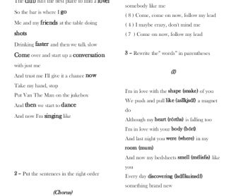 Song Worksheet: Shape of You by Ed Sheeran