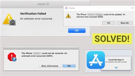 Solved An Unknown Error Occurred Ios Error