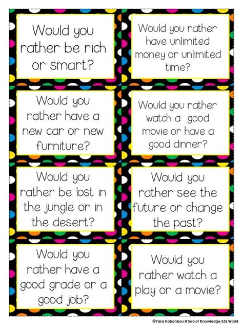 Would You Rather 4th Grade