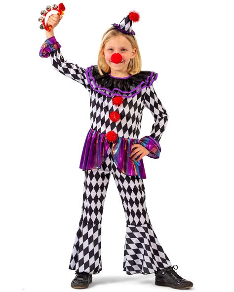 Harlekin Kinderkost M Chelsey Mit Hut Pierrot Anzug Clowns