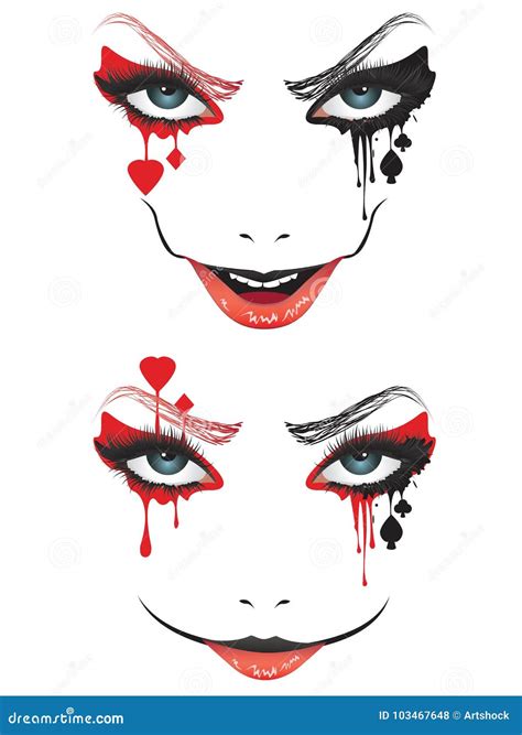 Spooky halloween makeup stock vector. Illustration of head - 103467648