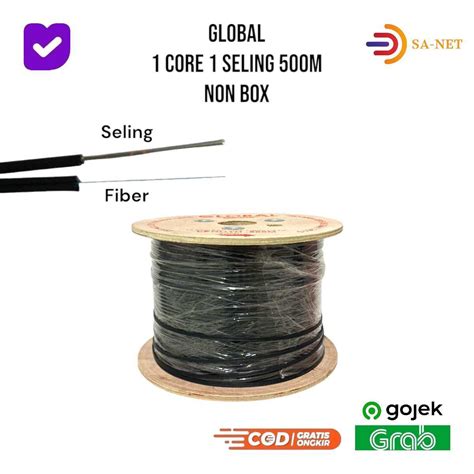 GLOBAL 1 CORE 3 SELING 500M KABEL FO FIBER OPTIC DROPCORE 1 CORE 500