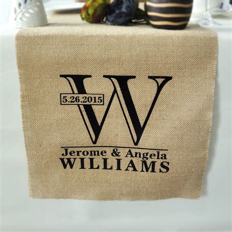 Personalized Table Runner Rustic Wedding Decor Burlap Table Runner ...