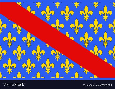 Flag Of Allier In Auvergne Rhone Alpes Region Vector Image