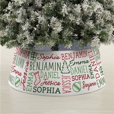 Holiday Repeating Name Personalized Christmas Tree Collar Em