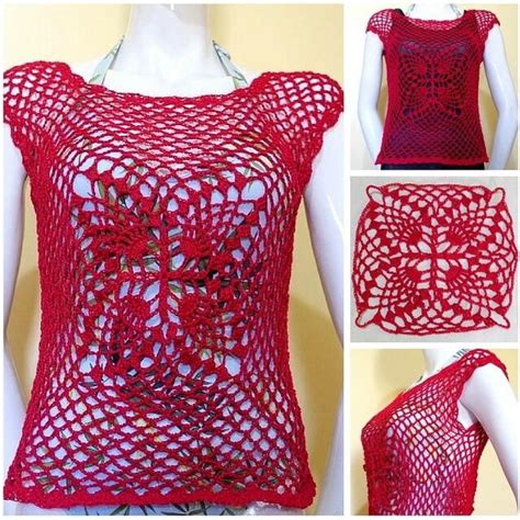 Crimson Lace Crochet Top Crochet Top Crochet Lace Top Crochet Clothes