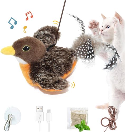 Cat Toy Automatic Flutter Bird With Catnip Door Hanging Interactive