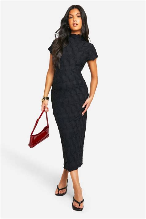 Maternity Textured Jacquard Midaxi Bodycon Dress Boohoo Uk