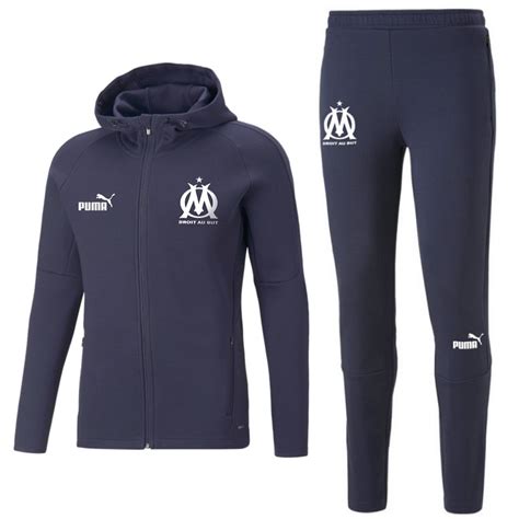 Olympique Marseille Navy Casual Hooded Presentation Tracksuit 2022 23 Puma