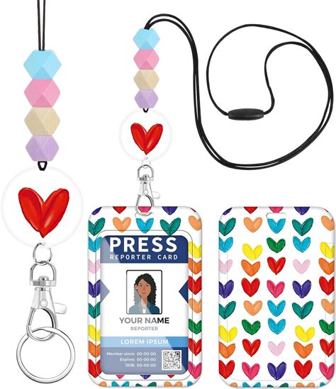 Amazon Toykee Teacher Lanyard For ID Badge Card Cute Hearts