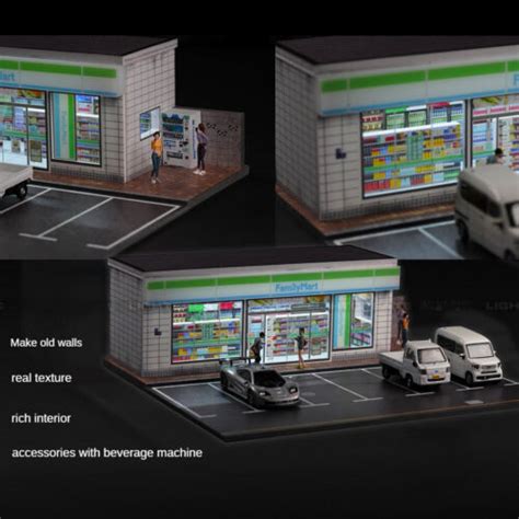 Diorama Car Garage Model Led Lighting City Store Parking Lot Scene