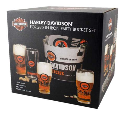 Harley Davidson® Forged In Iron Party Bucket Set 5 Qt Metal Bucket