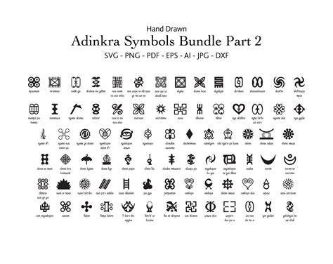 Set Monochrome Icons Adinkra Symbols Your Design Stock Off