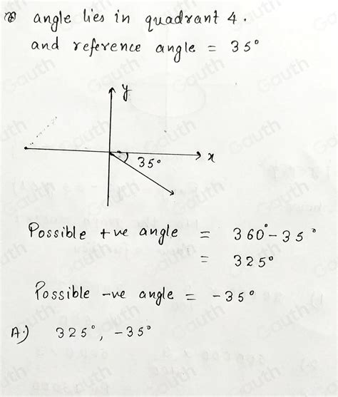 Solved An Angle Has A Reference Angle Measuring 35° And Its Terminal