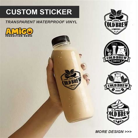 Jual Sticker Kopi Sticker Logo Branding Coffee Bahan Transparan Anti