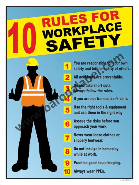 safety instructionrules baroda label mfg