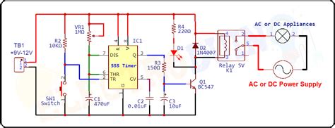 Simple On Delay Timer Circuit Diagram With Ic555 42 Off