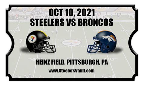 Pittsburgh Steelers vs Denver Broncos Football Tickets | 10/10/21