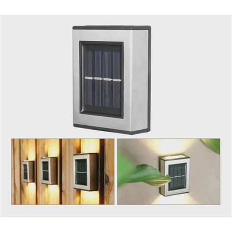 Kit 2 Arandela Solar Slim 2 Focos Luminaria Parede Externa Ip65 Cinza