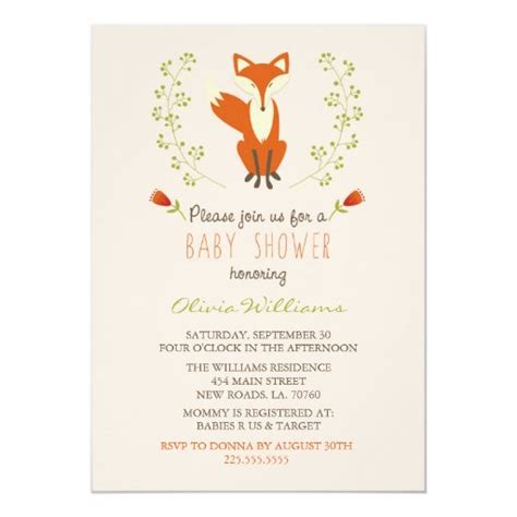 Woodland Fox Baby Shower Invitations | Zazzle