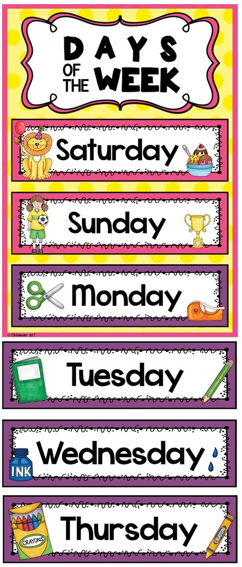 Days Of The Week Printable Chart