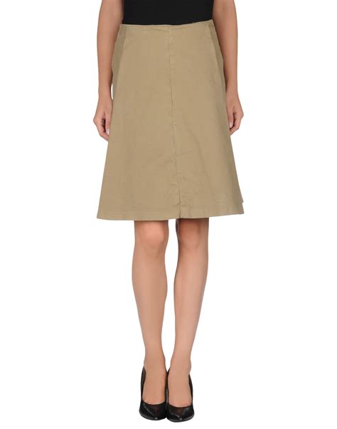 Cacharel Knee Length Skirt In Khaki Lyst