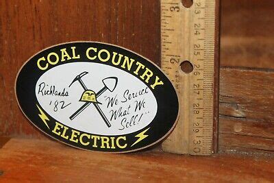 Vintage Coal Mining Decal Sticker Coal Country Electric 1982 Richlands