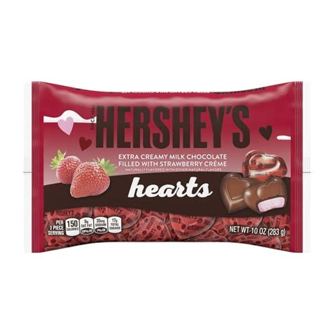 Hersheys Valentines Extra Creamy Milk Chocolate Hearts Candy Filled With Strawberry Creme 10