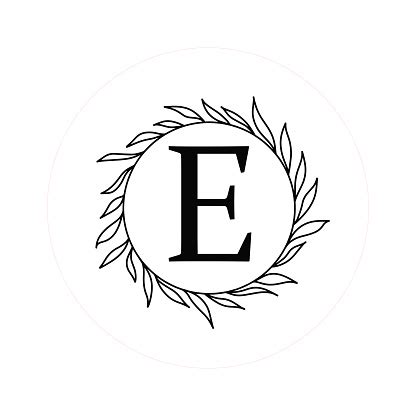 Letter E Initials With Round Floral Frames Vector Monogram Logo Cricut File Stock Illustration ...