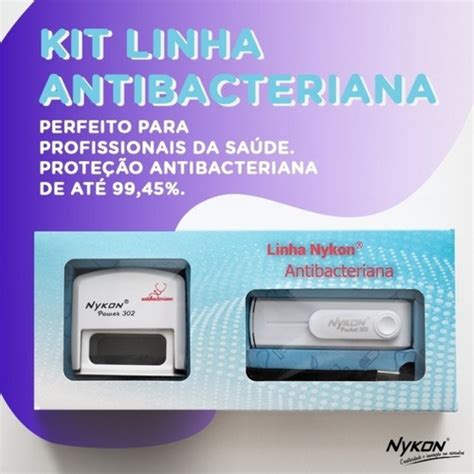 Carimbo Antibacteriana Nykon Pocket De Bolso Nykon Cor Branca