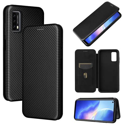 Magnetic Carbon Fiber Flip Leather Wallet Case For Blackview A A