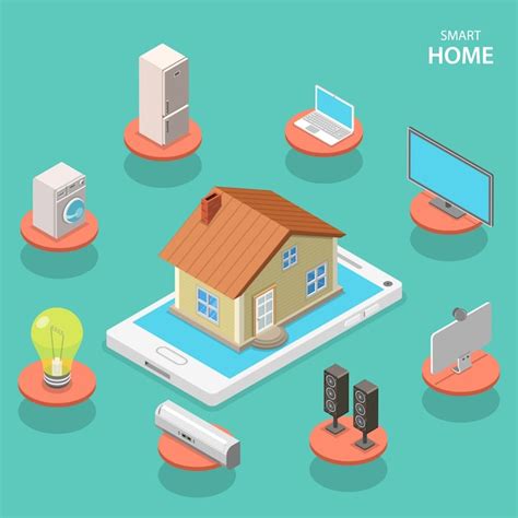 Premium Vector Smart House Isometric Flat Vector Concept