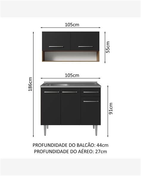 Riachuelo Arm Rio De Cozinha Compacta Cm Pia Rustic Preto