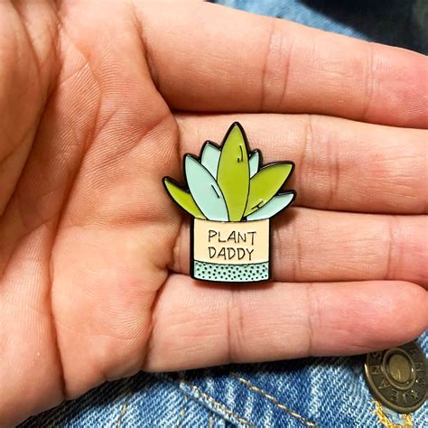 Plant Daddy Brooch Enamel Pin Dot Badges