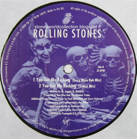 STONESWORLDCOLLECTION You Got Me Rocking Uk Pictured Label