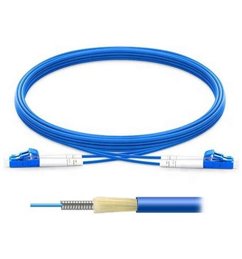 LC UPC To LC UPC Duplex OS2 Single Mode Armored PVC OFNR 3 0mm Fiber