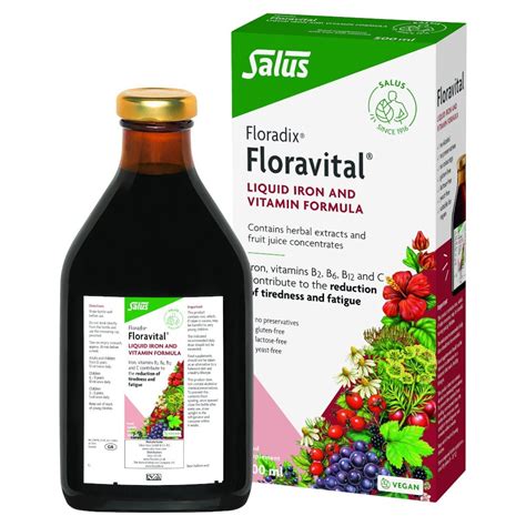 Salus Floradix Floravital Yeast Free Liquid Iron And Vitamin Formula